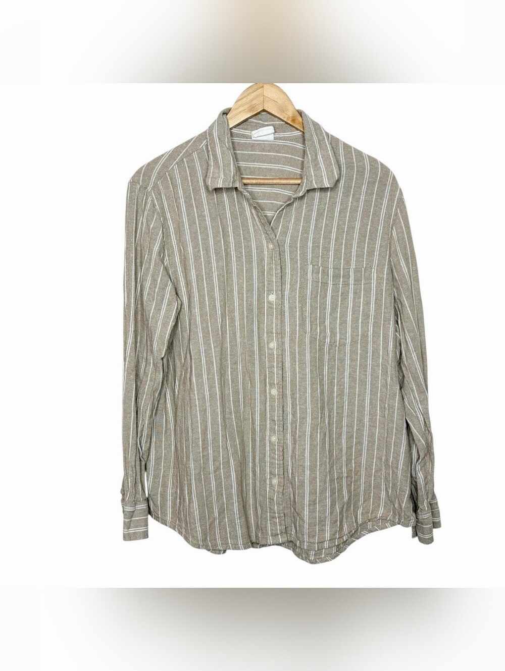 Gap Tan Striped Button-Down Shirt